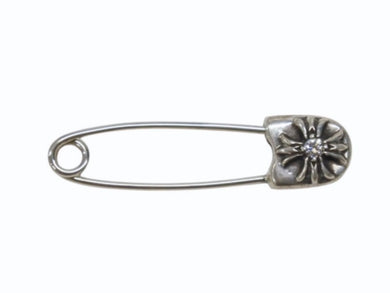 極美品 CHROME HEARTS クロムハーツ セーフティピン スモール 1Pダイヤ チャーム シルバー SV925 2,1g 中古 4b007075