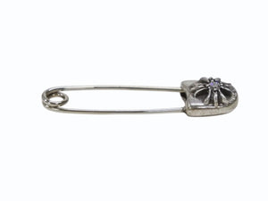 極美品 CHROME HEARTS クロムハーツ セーフティピン スモール 1Pダイヤ チャーム シルバー SV925 2,1g 中古 4b007075