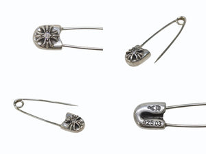 極美品 CHROME HEARTS クロムハーツ セーフティピン スモール 1Pダイヤ チャーム シルバー SV925 2,1g 中古 4b007075