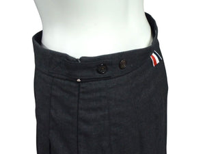 極美品 THOM BROWNE トムブラウン プリーツミニスカート FGC402A サイズ38 トリコロール ウール グレー 中古 4c070807
