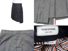 画像をギャラリービューアに読み込む, 極美品 THOM BROWNE トムブラウン プリーツミニスカート FGC402A サイズ38 トリコロール ウール グレー 中古 4c070807