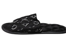 Load image into Gallery viewer, 極美品 LOUISVUITTON ルイヴィトン ホーミーライン ルームシューズ スリッパ モノグラムサテンキャンバス ブラック サイズ35-36 中古 4b007082