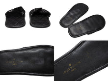 Load image into Gallery viewer, 極美品 LOUISVUITTON ルイヴィトン ホーミーライン ルームシューズ スリッパ モノグラムサテンキャンバス ブラック サイズ35-36 中古 4b007082