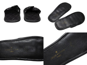 極美品 LOUISVUITTON ルイヴィトン ホーミーライン ルームシューズ スリッパ モノグラムサテンキャンバス ブラック サイズ35-36 中古 4b007082