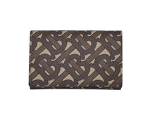 Load image into Gallery viewer, 極美品 BURBERRY バーバリー TB モノグラム コンパクトウォレット 三つ折り財布 ブラウン PVC レザー 中古 4b007084