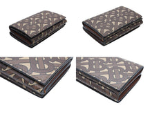 Load image into Gallery viewer, 極美品 BURBERRY バーバリー TB モノグラム コンパクトウォレット 三つ折り財布 ブラウン PVC レザー 中古 4b007084