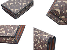 Load image into Gallery viewer, 極美品 BURBERRY バーバリー TB モノグラム コンパクトウォレット 三つ折り財布 ブラウン PVC レザー 中古 4b007084