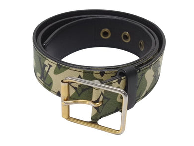 LOUIS VUITTON ルイヴィトン ベルト サンチュール モノグラモフラージュ 村上隆 サイズ90 M9646U ゴールド金具 美品 中古 4b007085