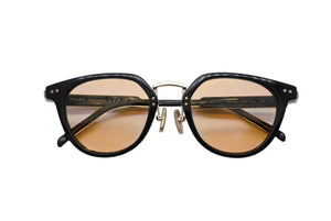 PRADA プラダ ロゴ サングラス SPR 17Y クリスタルマスタードイエローレンズ ブラック ゴールド金具 サイズ49□22 美品 中古 4b007087