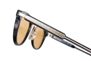 PRADA プラダ ロゴ サングラス SPR 17Y クリスタルマスタードイエローレンズ ブラック ゴールド金具 サイズ49□22 美品 中古 4b007087