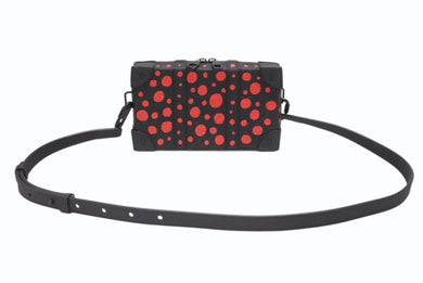 新品同様 LOUIS VUITTON ルイヴィトン M81905 モノグラム ソフトトランク ドット 草間彌生 ブラック レザー 中古 4b007092