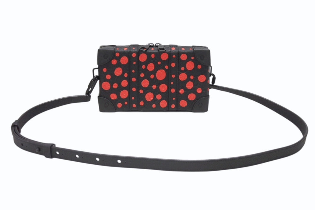 新品同様 LOUIS VUITTON ルイヴィトン M81905 モノグラム ソフトトランク ドット 草間彌生 ブラック レザー 中古 4b007092