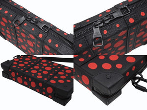 新品同様 LOUIS VUITTON ルイヴィトン M81905 モノグラム ソフトトランク ドット 草間彌生 ブラック レザー 中古 4b007092