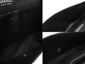 極美品 CHANEL シャネル マトラッセ25 チェーンショルダーバッグ ココマーク 13番台 キャビアスキン ブラック シルバー金具 中古 4b007101