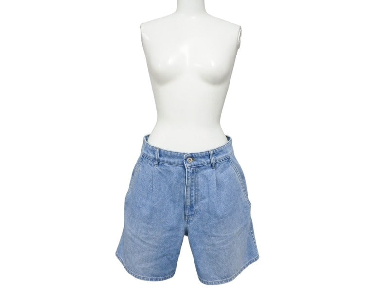 極美品 MIUMIU ミュウミュウ Denim Short Pants ロゴマーク入り デニムショートパンツ コットン サイズ38 中古 4b007108