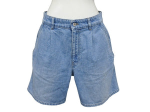極美品 MIUMIU ミュウミュウ Denim Short Pants ロゴマーク入り デニムショートパンツ コットン サイズ38 中古 4b007108