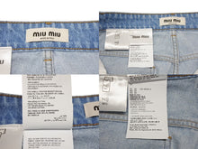 画像をギャラリービューアに読み込む, 極美品 MIUMIU ミュウミュウ Denim Short Pants ロゴマーク入り デニムショートパンツ コットン サイズ38 中古 4b007108