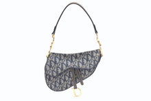 Load image into Gallery viewer, Christian Dior クリスチャンディオール ワンショルダーバッグ サドルバッグ トロッター ガリアーノ期 キャンバス レザー ネイビー 美品 中古 4b007134