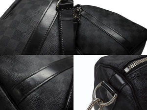 LOUISVUITTON ルイヴィトン キーポルバンドリエール45 ボストンバッグ N41418 ダミエグラフィット ブラック 美品 中古 4b007136