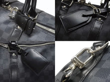 Load image into Gallery viewer, LOUISVUITTON ルイヴィトン キーポルバンドリエール45 ボストンバッグ N41418 ダミエグラフィット ブラック 美品 中古 4b007136