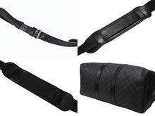 Load image into Gallery viewer, LOUISVUITTON ルイヴィトン キーポルバンドリエール45 ボストンバッグ N41418 ダミエグラフィット ブラック 美品 中古 4b007136