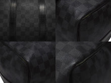 Load image into Gallery viewer, LOUISVUITTON ルイヴィトン キーポルバンドリエール45 ボストンバッグ N41418 ダミエグラフィット ブラック 美品 中古 4b007136