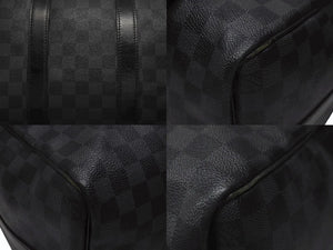 LOUISVUITTON ルイヴィトン キーポルバンドリエール45 ボストンバッグ N41418 ダミエグラフィット ブラック 美品 中古 4b007136