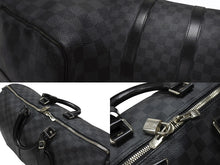 Load image into Gallery viewer, LOUISVUITTON ルイヴィトン キーポルバンドリエール45 ボストンバッグ N41418 ダミエグラフィット ブラック 美品 中古 4b007136