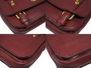MIUMIU ミュウミュウ ショルダーバッグ セカンドバッグ 2WAYバッグ ボルドー レザー ロゴ金具 ゴールド金具 美品 中古 4b007138