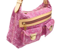 Load image into Gallery viewer, 新品同様 LOUIS VUITTON ルイヴィトン バギーPM ワンショルダーバッグ M95212 モノグラム デニム レザー ピンク 中古 4b007139