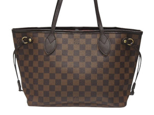 極美品 LOUIS VUITTON ルイヴィトン ネヴァーフルPM トートバッグ N51109 ダミエキャンバス ブラウン ゴールド金具 中古 4b007141