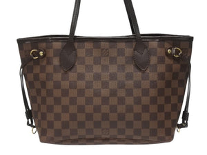 極美品 LOUIS VUITTON ルイヴィトン ネヴァーフルPM トートバッグ N51109 ダミエキャンバス ブラウン ゴールド金具 中古 4b007141