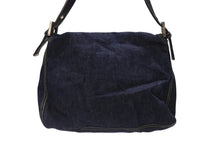 Load image into Gallery viewer, FENDI フェンディ マンマバケット ワンショルダーバッグ 26425 デニム レザー ネイビー シルバー金具 美品 中古 4b007142