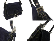 Load image into Gallery viewer, FENDI フェンディ マンマバケット ワンショルダーバッグ 26425 デニム レザー ネイビー シルバー金具 美品 中古 4b007142