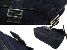 Load image into Gallery viewer, FENDI フェンディ マンマバケット ワンショルダーバッグ 26425 デニム レザー ネイビー シルバー金具 美品 中古 4b007142