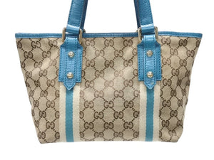 GUCCI グッチ ハンドバッグ 120844 ブラウン ベージュ GGスプリームキャンバス レザー シルバー金具 美品 中古 4b007144