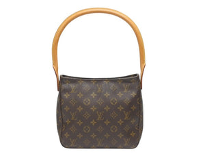 LOUIS VUITTON ルイヴィトン モノグラム ルーピングMM ワンショルダーバッグ M51146 PVC ヌメ革 ブラウン ゴールド金具 美品 中古 4b007145