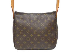 LOUIS VUITTON ルイヴィトン モノグラム ルーピングMM ワンショルダーバッグ M51146 PVC ヌメ革 ブラウン ゴールド金具 美品 中古 4b007145