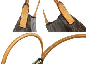 LOUIS VUITTON ルイヴィトン モノグラム ルーピングMM ワンショルダーバッグ M51146 PVC ヌメ革 ブラウン ゴールド金具 美品 中古 4b007145