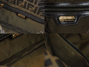 FENDI フェンディ マンマバケット ワンショルダーバッグ 26424 ズッカ柄 ブラウン キャンバス レザー ゴールド金具 美品 中古 4b007146