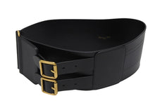 Load image into Gallery viewer, 極美品 CHRISTIAN DIOR クリスチャンディオール D-WAIST ウエストベルト B0098CMIV90075 レザー ブラック ゴールド金具 サイズ70 中古 4b007147
