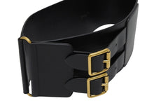 Load image into Gallery viewer, 極美品 CHRISTIAN DIOR クリスチャンディオール D-WAIST ウエストベルト B0098CMIV90075 レザー ブラック ゴールド金具 サイズ70 中古 4b007147
