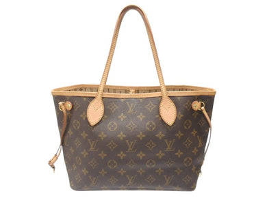 LOUIS VUITTON ルイヴィトン モノグラム ネヴァーフルPM トートバッグ M40155 ブラウン PVC ヌメ革 ゴールド金具 美品 中古 4b007164