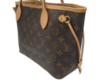Load image into Gallery viewer, LOUIS VUITTON ルイヴィトン モノグラム ネヴァーフルPM トートバッグ M40155 ブラウン PVC ヌメ革 ゴールド金具 美品 中古 4b007164