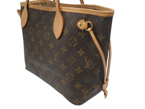 LOUIS VUITTON ルイヴィトン モノグラム ネヴァーフルPM トートバッグ M40155 ブラウン PVC ヌメ革 ゴールド金具 美品 中古 4b007164