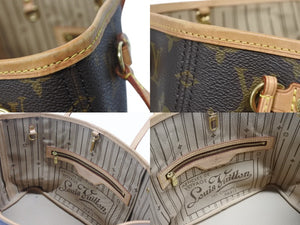 LOUIS VUITTON ルイヴィトン モノグラム ネヴァーフルPM トートバッグ M40155 ブラウン PVC ヌメ革 ゴールド金具 美品 中古 4b007164