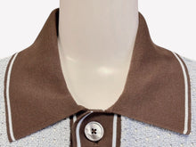 Load image into Gallery viewer, 極美品 HERMES エルメス 半袖 カラーカットワーク シャツ ショートスリーブ コントラストストライプ ブルー ブラウン M 中古 4b007176