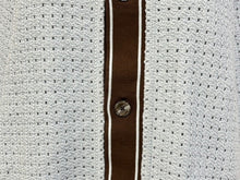 Load image into Gallery viewer, 極美品 HERMES エルメス 半袖 カラーカットワーク シャツ ショートスリーブ コントラストストライプ ブルー ブラウン M 中古 4b007176