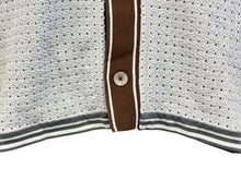 Load image into Gallery viewer, 極美品 HERMES エルメス 半袖 カラーカットワーク シャツ ショートスリーブ コントラストストライプ ブルー ブラウン M 中古 4b007176