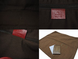 GUCCI グッチ トートバッグ ハンドバッグ 163305 213048 イタリア製 GGキャンバス レザー ベージュ レッド ゴールド金具 美品 中古 4b007169